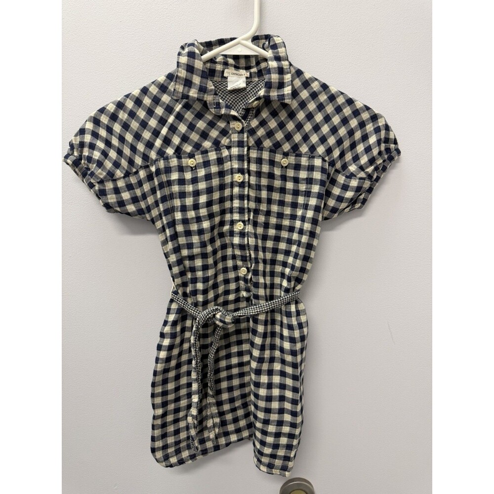Little Girls Crewcuts Navy Gingham Dress Size 5